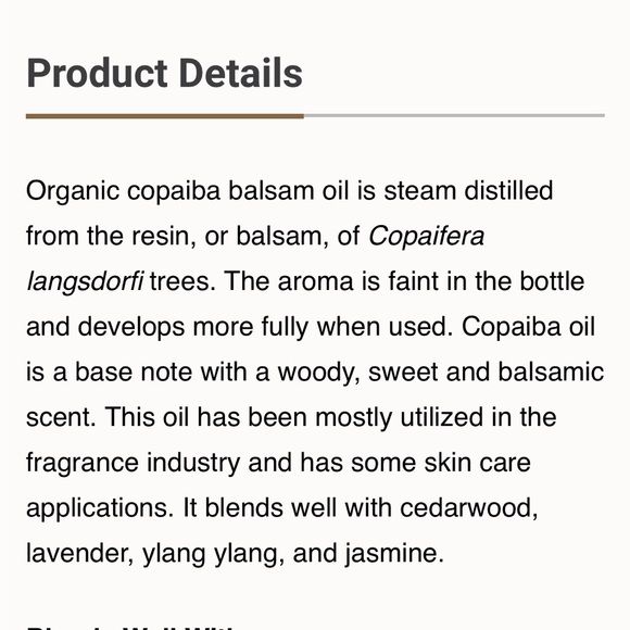 ORGANIC Lavender, Frankincense, Copaiba Balsam, Palo Santo Essential Oil Perfume - Picture 4 of 7